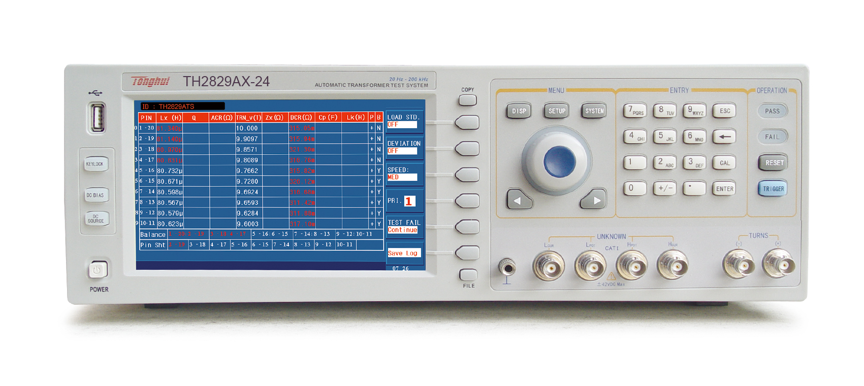 TH2829AX-24 自動變壓器測試系統
