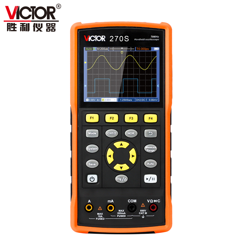 VICTOR 240/240S/270/270S/2102/2102S/2202/2202S雙通道手持式示波表示波器、萬用表、信號源三合一